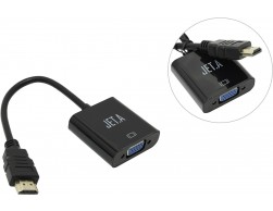 Переходник HDMI-VGA Jet.A JA-HV02 (кабель 23см,в комплекте аудиокабель Mini Jack-Mini Jack 0.5м) чёрный, Пенза.