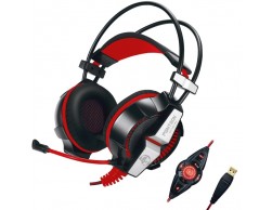 Наушники Jet.A GHP-400 PRO (20Гц - 20кГц, 32Ом, микрофон, с LED подсветкой, вибрация, кабель 2.2м) чёрно-красная, Пенза.