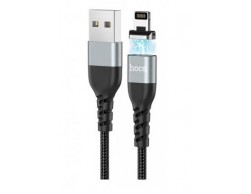 Кабель USB 2.0/Lightning для зарядки и передачи данных HOCO HC-42186 U96 1.2м (нейлон, магнитный, 2.4A) черный, Пенза.