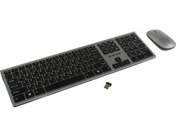 Беспроводной комплект клавиатура + мышь JETACCESS SLIM LINE KM41 W (USB) серый-черный, Пенза.
