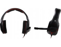 Наушники Defender Excidium (20Гц - 20кГц, 32Ом, 2x3.5 мм, микрофон, кабель 2.2м) красный/чёрный, Пенза.