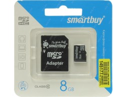 Карта памяти Micro SecureDigital 8Gb Class 10 Smart Buy (SB8GBSDCL10-01), Пенза.