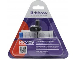 Микрофон Defender MIC-109 (на прищепке, 1.8 м) черный, Пенза.