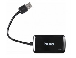 Контроллер HUB USB 3.0 Buro BU-HUB4-U3.0-S 4-х портовый черный, Пенза.