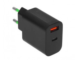 Зарядное устройство ORIENT PU-C20W 20Вт, Quick Charge 3.0+Power Delivery, выходы: USB-A + Type-C, DC 5/9/12/15/20В, цвет черный (31126), Пенза.