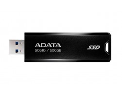 Внешний SSD 500Gb ADATA SC610 (SC610-500G-CBK/RD) (USB 3.2, 67x24x10 мм) черный, Пенза.
