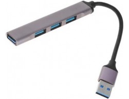 Контроллер HUB USB 3.0 ORIENT CU-322 4-х портовый (1xUSB3.0+3xUSB2.0) алюминиевый корпус, серебристый, Пенза.