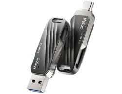 Флеш диск USB3.2/TypeC Netac 128Gb US11 (NT03US11C-128G-32BK) черный и серебристый, Пенза.