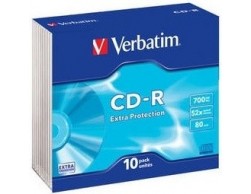 Диски CD-R Verbatim 48-х/52-х (Slim Case, 10шт.) [43415], Пенза.