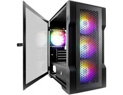 Корпус MidiTower 1STPLAYER (T3-BK-4F1) TRILOBITE T3 4x120mm LED TG Black ATX, Пенза.