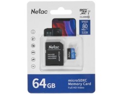 Карта памяти Micro SecureDigital 64GB Class 10 Netac P500 (NT02P500STN-064G-R) (с SD адаптером), Пенза.