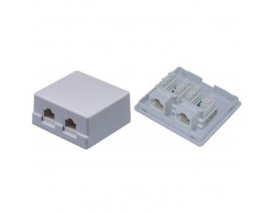 Розетка RJ-45 кат. 5е, двойная, NEOMAX (NM-SMB-KJ45-U5E-2PD-102-WHH) белый, Пенза.