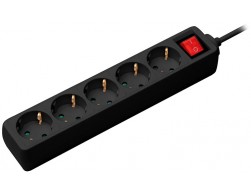 Сетевой фильтр CBR CSF SP-5-030M-B, 10A (5 розеток, 3 м, защита от детей, 3x0.75мм2, медь) черный, Пенза.