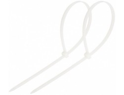 Хомут-стяжка кабельная нейлоновая REXANT 250 x3,6 мм, белая, упаковка 100 шт., Пенза.