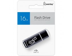 Флеш диск USB 2.0 Smartbuy 16GB Glossy Series Black (SB16GbGS-K), 16Gb, USB 2.0, R/W 25/15, черный, Пенза.
