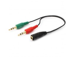 Кабель аудио Gembird джек 3.5 наушники + 3.5 микрофон-≫ джек3.5 4pin, длина 20см (CCA-418) чёрный, Пенза. Кабель аудио Gembird джек 3.5 наушники + 3.5 микрофон-≫ джек3.5 4pin, длина 20см (CCA-418) чёрный, Пенза.