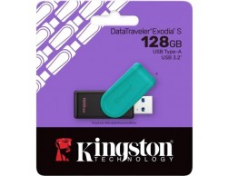 Флеш диск USB 3.2 Kingston DataTraveler Exodia S (DTXS/128Gb), 128Gb, USB 3.2 Gen 1, R/W 150/60, бирюзовый/черный, Пенза.