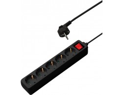 Сетевой фильтр CBR CSF SP-5-050M-B, 10A, 5 евророзеток, защита от детей, 3x0.75мм2, медь, 5 м, чёрный, Пенза.
