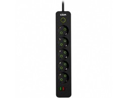 Сетевой фильтр CBR CSF SP-5-2A1C-030M-B (5 розеток, 3 м) ( 2x USB Type-A 2.0, 1x USB Type-C, 3x0.75мм2) черный, Пенза.