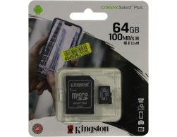 Карта памяти Micro SecureDigital 64Gb Kingston Class 10 (SDCS2/64GB) UHS-I, SD Adapter, Пенза.