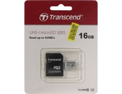 Карта памяти Micro SecureDigital 16GB Transcend Class 10 (TS16GUSD300S) UHS-1 U1, Пенза.