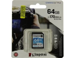 Карта памяти SecureDigital 64Gb Class 10 Kingston Canvas Go Plus V30 (SDG3/64GB) SDXC UHS-I U3, Пенза.