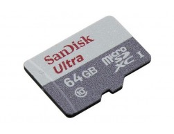 Карта памяти Micro SecureDigital 64Gb Class 10 SanDisk (SDSQUNR-064G-GN3MA) Ultra Light, Пенза.