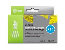 Картридж струйный Cactus CS-CZ132 711 желтый (26 мл) для HP DesignJet T120/T520, Пенза. Картридж струйный Cactus CS-CZ132 711 желтый (26 мл) для HP DesignJet T120/T520, Пенза.